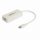 ＵＳＢ‐Ｃ接続ＬＡＮアダプタ　ＵＳＢポート付　白【取寄品】