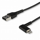 超高耐久ライトニング‐ＵＳＢケーブル　Ｌ型２ｍ　黒【取寄品】
