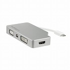 ４ｉｎ１　ＵＳＢ‐Ｃマルチアダプタ　４Ｋ　銀【取寄品】