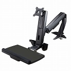 液晶モニタアーム　最大２４インチ１画面　トレイ付【取寄品】