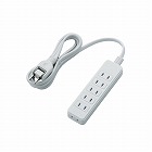 ほこり防止付きシャッタータップ　６個口　ＷＨ　２ｍ