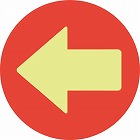 フロア誘導シール矢印　丸　レッド