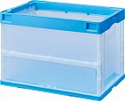 折りたたみコンテナ　ブルー　フタなし　６０Ｌ×１５