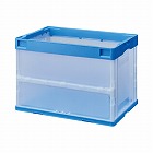 折りたたみコンテナ　ブルー　フタなし　６０Ｌ×１５