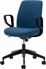 オプティローチェア　背座ネイビー　脚ブラック　肘付