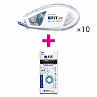 テープのり　ピットエアー　本体１０個＋詰替１個