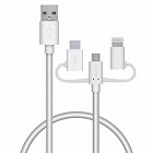 マイクロＢ＋ＴｙｐｅＣ＋ライトニング／０．３ｍ／白