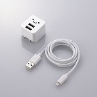 ２．４Ａ　Ｌｉｇｈｔｎｉｎｇケーブル付　ＡＣ充電器