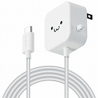ＡＣ充電器　Ｃケーブル一体型　２．５ｍ　ホワイト顔
