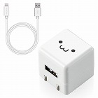 ＡＣ充電器　ライトニングケーブル１．０ｍ　白顔