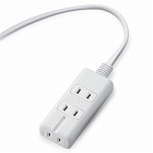 電源タップ　磁石　３個口（内３ピン１）　１ｍ　白