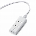 電源タップ　磁石　３個口（内３ピン１）　３ｍ　白