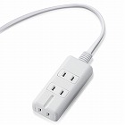 電源タップ　磁石　３個口（内３ピン１）　５ｍ　白