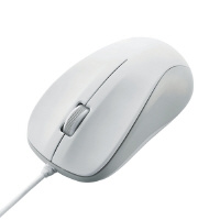 光学式有線マウス　Ｍサイズ　３ボタン　ホワイト