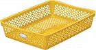 分類しやすいカラーバスケット浅型　黄×１０