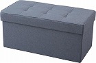 折りたたみ収納スツール　ワイド　ブルー