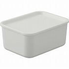 積み重ねられるふた付き収納ボックス　Ｓグレー