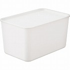 積み重ねられるふた付き収納ボックス　Ｌホワイト