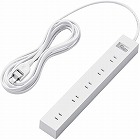電源タップ　２Ｐ　１０個口　５ｍ　雷サージ　白