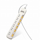 電源タップ　６個口　３ｍ　雷ガード　ホワイト