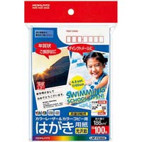 カラーレーザー＆コピーはがき（光沢紙）〒枠１００枚