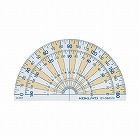 分度器再生ＰＥＴ樹脂９０×５０ｍｍ半円分度器