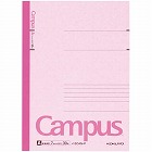 カラーキャンパス　セミＢ５　Ａ罫３０枚　桃×５冊