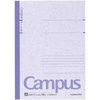 カラーキャンパス　セミＢ５　Ａ罫３０枚　紫×５冊