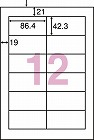 ｎａｎａラベルシンプルパック１２面四辺余白５００枚