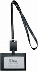 吊下げ名札革製名刺ＩＤカード用ヨコ型黒３個パック