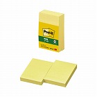 ポストイット　再生紙ノート７５×５０　イエロー２冊