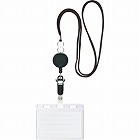 リール式吊下げ名札　チャックタイプ黒５個