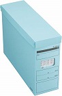 タイムカードボックス　蓋付　ブルー
