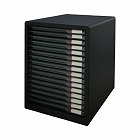 レターケーススリムタイプ１６段　ダークグレー