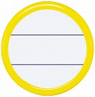 丸型名札　安全ピン・クリップ両用型　黄　１０個