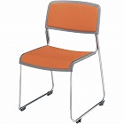会議用イス　ＰＵレザー　オレンジ　６脚セット