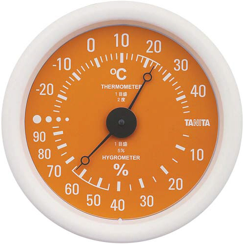 温湿度計 壁掛け式 TT-515 オレンジ