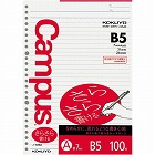 キャンパスルーズリーフＢ５　２６穴Ａ罫１００枚×５