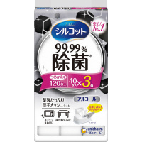 シルコットＷ　９９．９９％除菌　詰替　４０枚入×３