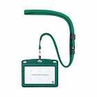 吊り下げ名札　レザー調　ヨコ名刺　緑