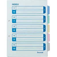 カラー仕切カード　見出し補強　Ａ４縦　５山１０組
