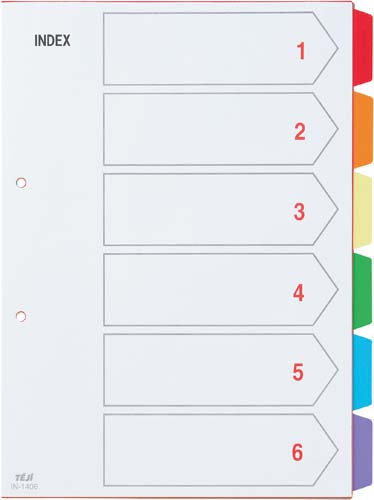 カラーインデックスPP A4 6山 5組