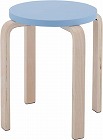 木製ラウンドスツール　ブルー　４脚セット