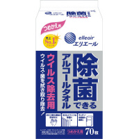 除菌アルコールタオルウイルス除去詰替７０枚入×２４