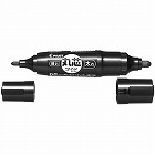 油性マーカー　丸芯ツインマーカー　細・太　黒