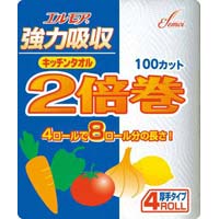 エルモア強力吸収キッチンタオル２倍巻４Ｒ