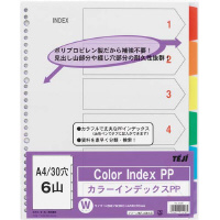 カラーインデックスＰＰ　Ａ４縦３０穴６山　５組