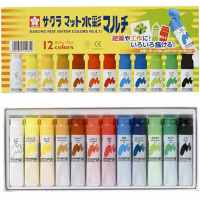 マット水彩マルチ１２色（１２ｍｌ）　５パック