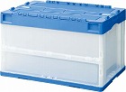 折りたたみコンテナフタ一体型　５０Ｌブルー