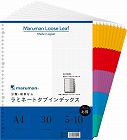 ラミネートタブインデックスＡ４縦３０穴５山１０組